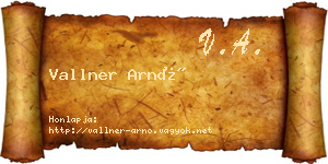 Vallner Arnó névjegykártya